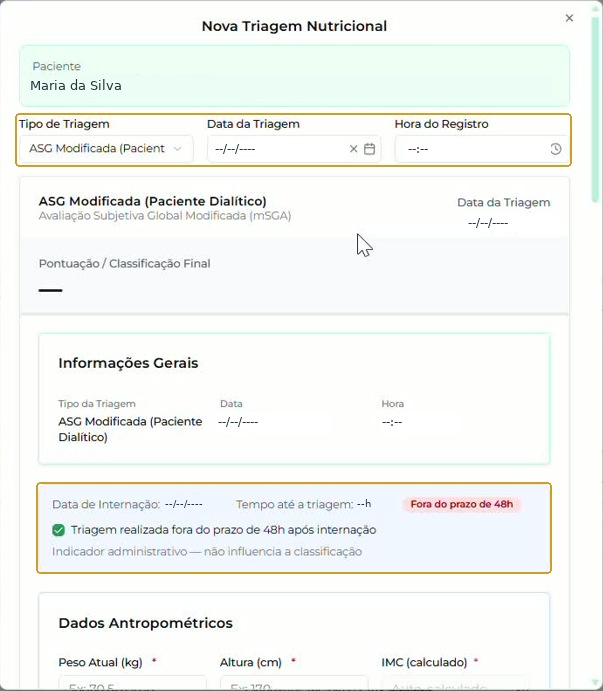 Instrumento selecionado, Informações Gerais e indicador automático de prazo; identificação e datas neutralizadas.